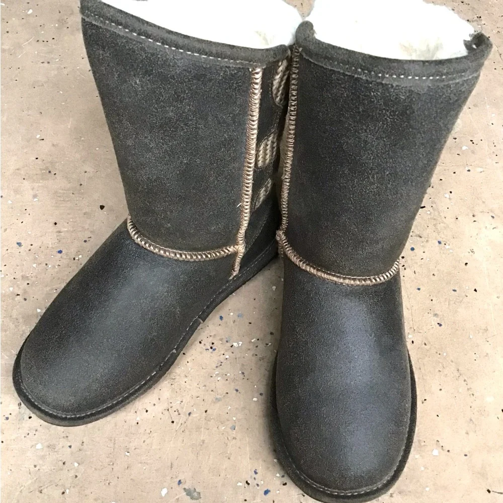 BEARPAW Leather /Knit Winter Boots